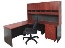 Rapid Manager 90 Degree Workstation With Overhead Hutch